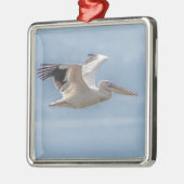 Pellican in vlucht metalen ornament (Links)