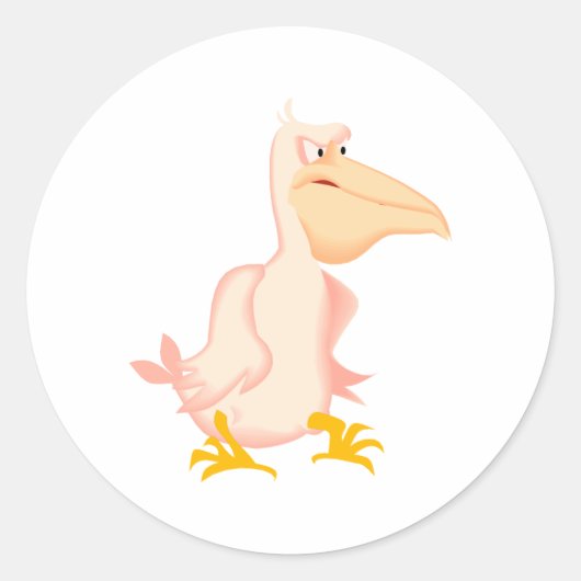 Pellin Pelican Ronde Sticker (Voorkant)