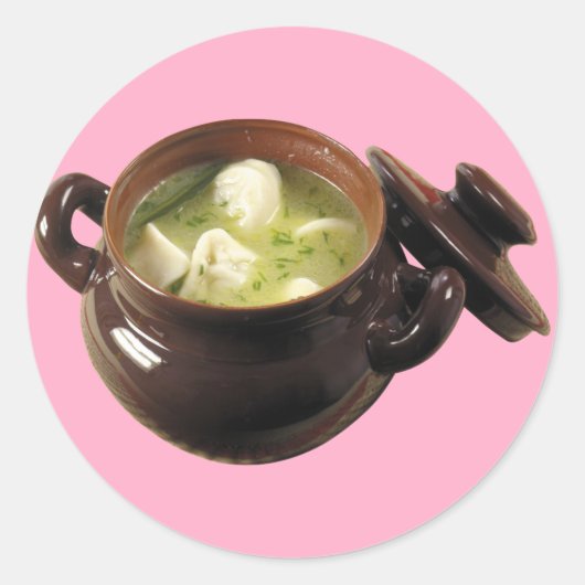 Pelmeni Soup Ronde Sticker (Voorkant)