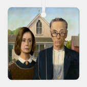 Pelosi- en Schumer-kerstversiering Metalen Ornament (Achterkant)