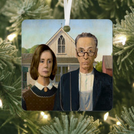 Pelosi- en Schumer-kerstversiering Metalen Ornament