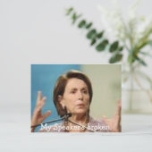 Pelosi-Mijn spreker is kapot. Briefkaart (Staand voorkant)