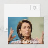 Pelosi-Mijn spreker is kapot. Briefkaart (Voorkant / Achterkant)