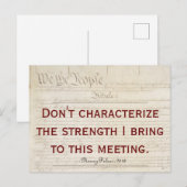 Pelosi Quote karakteriseert mijn kracht niet Briefkaart (Voorkant / Achterkant)