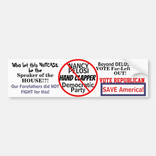 Pelosi Speaker of House Democrat Political Bumpersticker (Voorkant)
