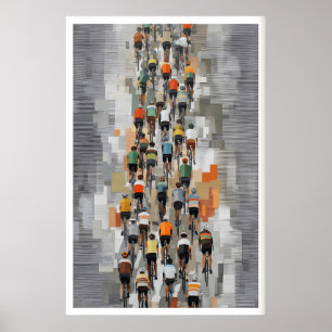 Peloton-fiets-kunstposter Muted Gray, Ritme Poster