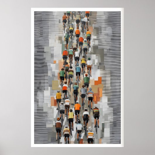 Peloton-fiets-kunstposter Muted Gray, Ritme Poster (Voorkant)