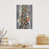 Peloton-fiets-kunstposter Muted Gray, Ritme Poster (Keuken)