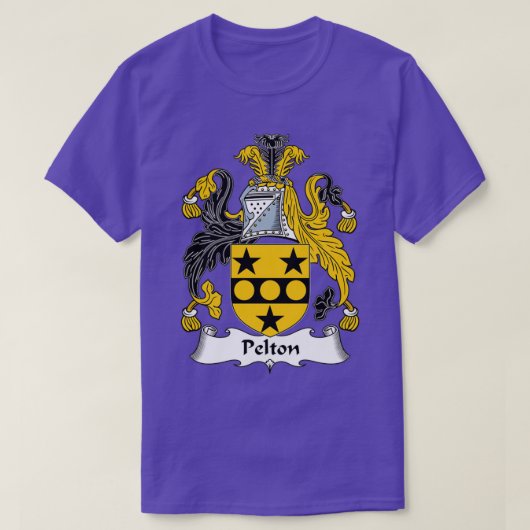Pelton Coat of Arms Family Crest T-shirt (Design voorkant)