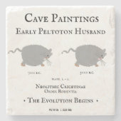 Peltoton Husband:  Het schilderen van de Evolutieg Stenen Onderzetter (Voorkant)