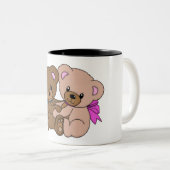 Peluche beren tweekleurige koffiemok (Voorkant rechts)