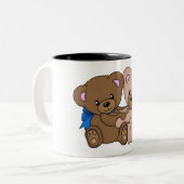 Peluche beren tweekleurige koffiemok (Voorkant links)
