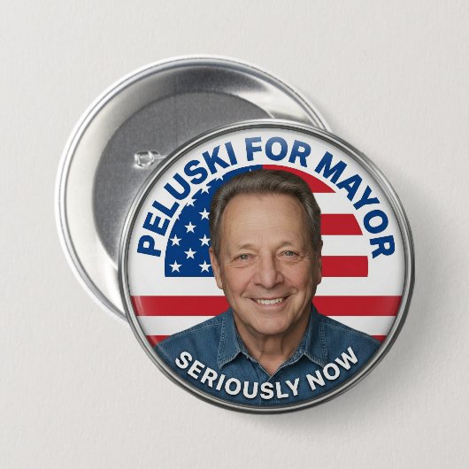 Peluski for Mayor Official Button (Voorkant /achterkant)