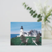 Pemaquid Lighthouse en Two Chairs Briefkaart (Staand voorkant)