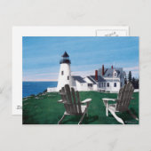 Pemaquid Lighthouse en Two Chairs Briefkaart (Voorkant / Achterkant)