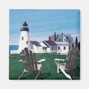 Pemaquid Lighthouse en Two Chairs Magnet