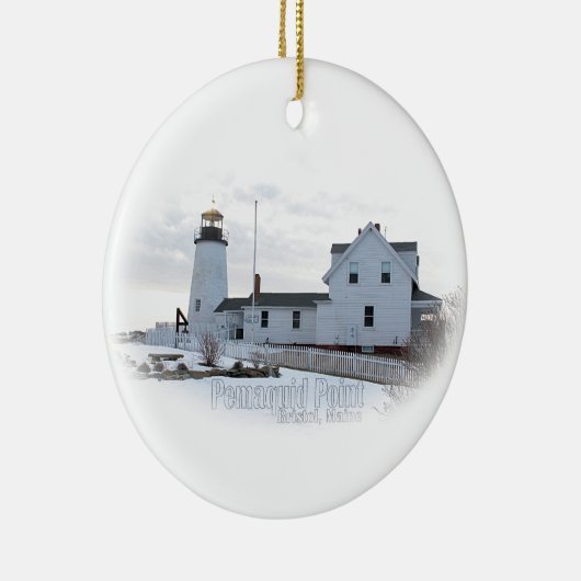 Pemaquid Lighthouse Keramisch Ornament (Rechts)
