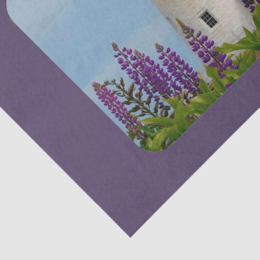 Pemaquid Lighthouse Lupine Floral Decoupage Tissuepapier (Detail)