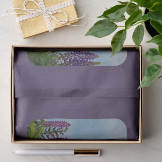 Pemaquid Lighthouse Lupine Floral Decoupage Tissuepapier (Geschenk)