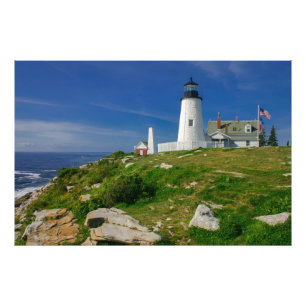Pemaquid Lighthouse, Maine, Verenigde Staten van A Foto Afdruk