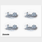 Pemaquid Lighthouse Ovale Sticker (Vel)