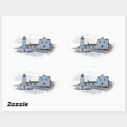 Pemaquid Lighthouse Ovale Sticker (Vel)