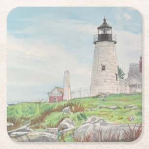 Pemaquid Point Aquarel Kartonnen Onderzetters