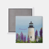 Pemaquid Point Light Bristol Maine Lighthouse Magneet (Voorkant / Achterkant)