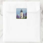 Pemaquid Point Light Bristol Maine Lighthouse Vierkante Sticker (Tas)