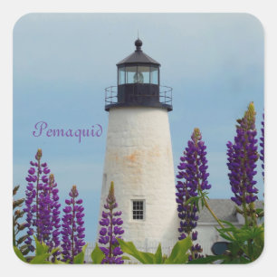 Pemaquid Point Light Bristol Maine Lighthouse Vierkante Sticker