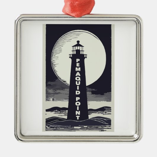 Pemaquid Point Light Maan Metalen Ornament (Voorkant)