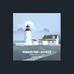 Pemaquid Point Lighthouse Canvas Afdruk<br><div class="desc">Colourful artwork of Pemaquid Point Lighthouse and the lightkeeper’s house in Bristol, Lincoln County, Maine. Perfect for anyone who loves this fantastic part of Maine.</div>