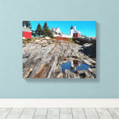 Pemaquid Point Lighthouse, Maine Canvas Afdruk (Insitu (Houten vloer))