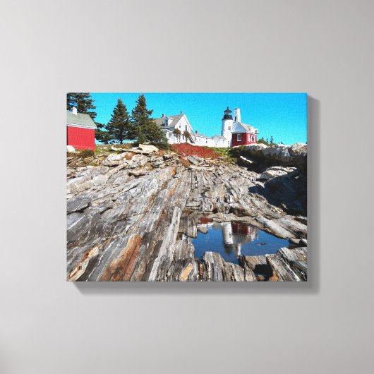 Pemaquid Point Lighthouse, Maine Canvas Afdruk (Voorkant)