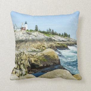Pemaquid Point Lighthouse Maine Cotton Kussen
