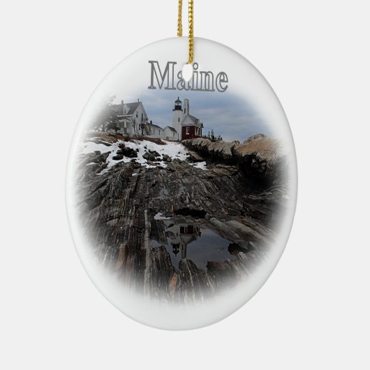 Pemaquid Point Lighthouse Maine Keramisch Ornament (Rechts)