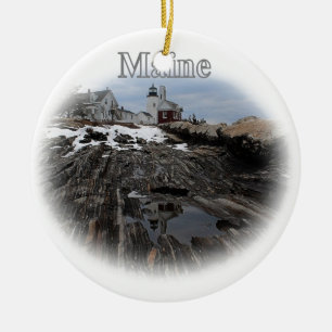 Pemaquid Point Lighthouse Maine Keramisch Ornament