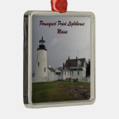 Pemaquid Point Lighthouse, Maine Metalen Ornament (Rechts)