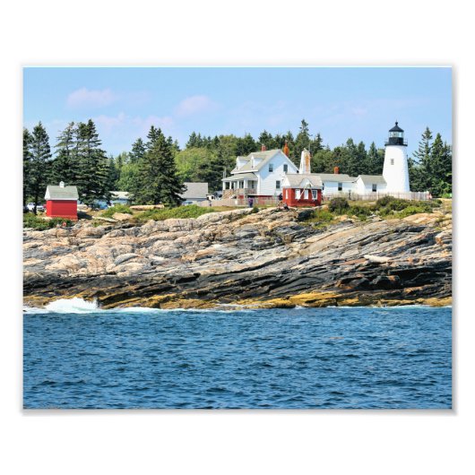Pemaquid Point Lighthouse Maine Photo Print Foto Afdruk (Voorkant)