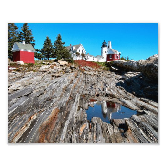 Pemaquid Point Lighthouse Maine Photo Print Foto Afdruk (Voorkant)