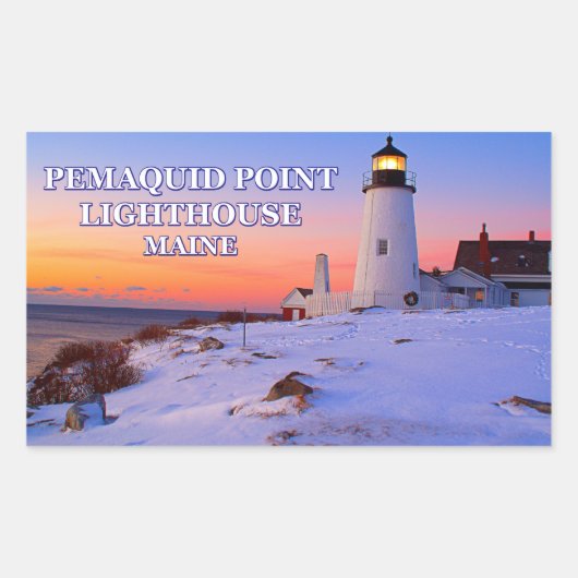 Pemaquid Point Lighthouse, Maine Rechthoekige Sticker (Voorkant)