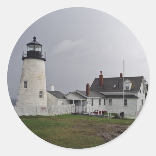 Pemaquid Point Lighthouse, Maine Ronde Sticker (Voorkant)