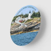 Pemaquid Point Lighthouse Maine Wall Clock Ronde Klok (Hoek)