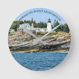 Pemaquid Point Lighthouse Maine Wall Clock Ronde Klok