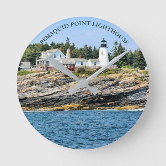 Pemaquid Point Lighthouse Maine Wall Clock Ronde Klok (Voorkant)