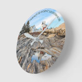 Pemaquid Point Lighthouse Maine Wall Clock Ronde Klok (Hoek)