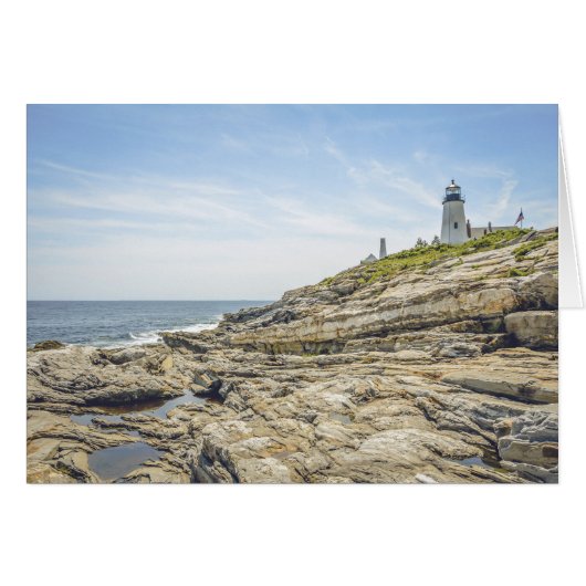 Pemaquid Point Lighthouse Maine Wenskaart (Voorkant Horizontaal)