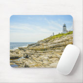 Pemaquid Point Maine Lighthouse and Ocean Muismat (Met muis)