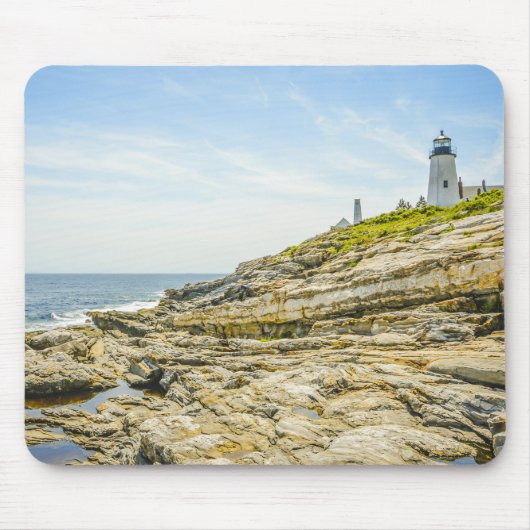 Pemaquid Point Maine Lighthouse and Ocean Muismat (Voorkant)