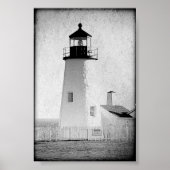 Pemaquid Point Maine Lighthouse Black and White Poster (Voorkant)